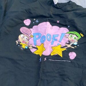 Fruit of the Loom Black T-Shirt with Purple Design